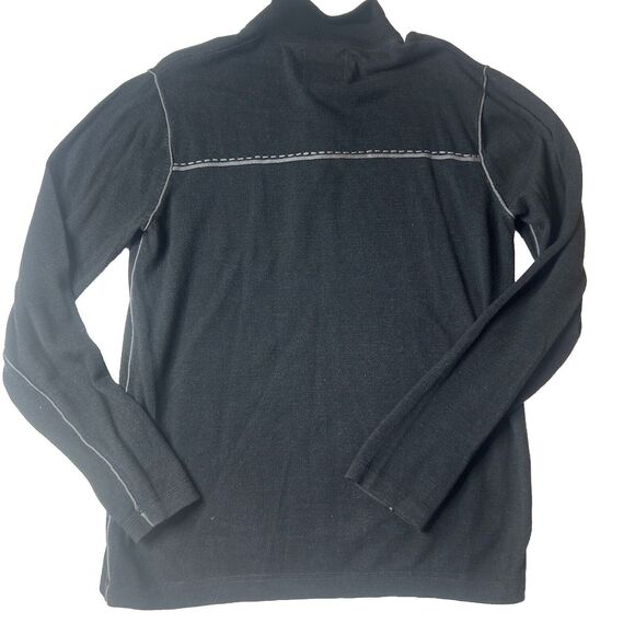 Ecloths Men’s M Organic Cotton Mock Pullover Gray Longsleeve Button Neck Preppy - Picture 4 of 9